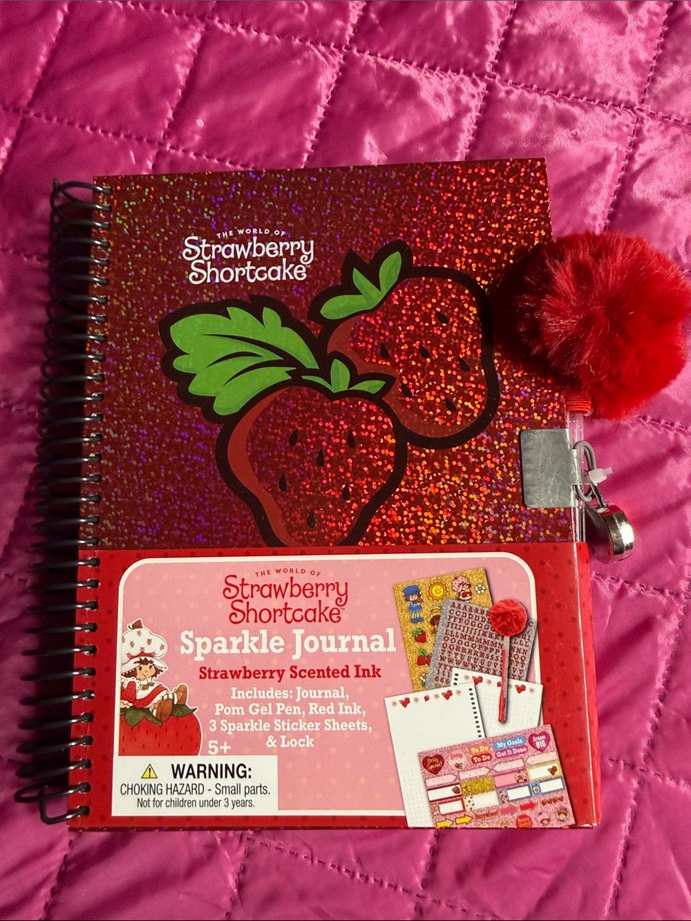 Strawberry Shortcake Sparkle Journal - Red
